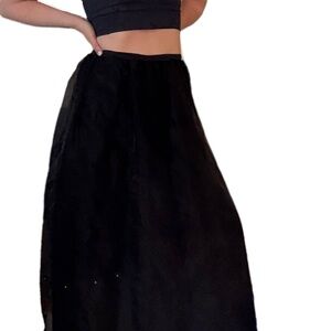 Vintage urban works Evening wear long  Black A-line Maxi Skirt lined sz large